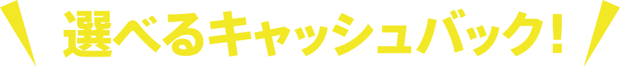 選べるキャッシュバック!